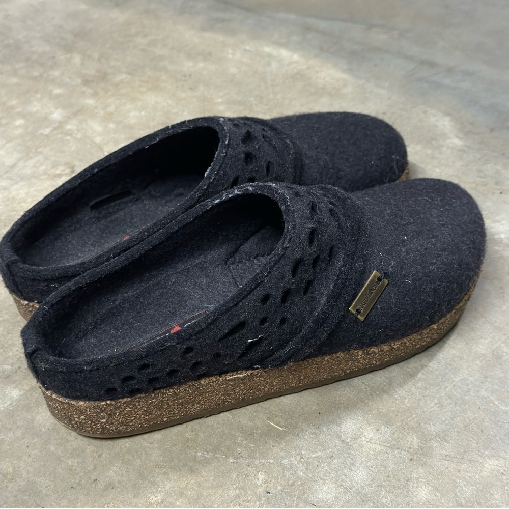 Womens Lacey by Haflinger cork sole comfort clogs wool slip on size 38 US 7